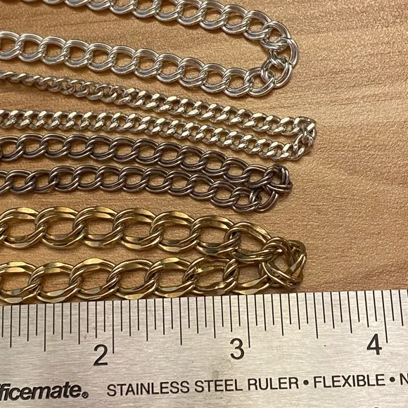 Set of Four EUC 925 Sterling Silver Curb Chain Charm Bracelets - Picture 7 of 15